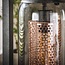 WoonStijl Vloerlamp 4L tower smoke glas-geperforeerd staal