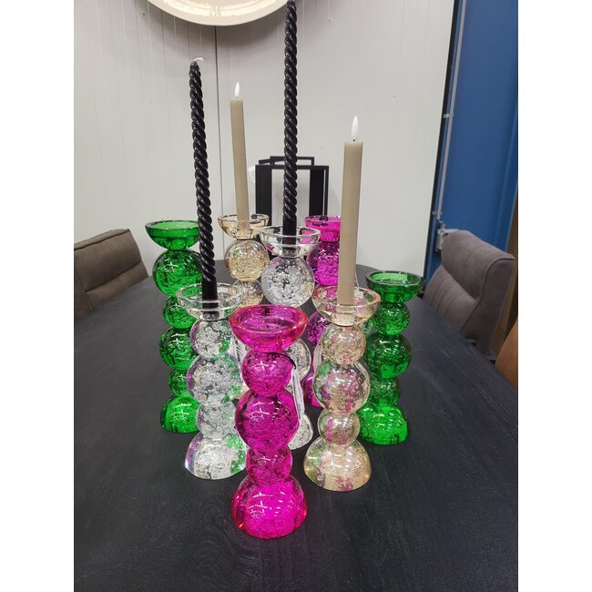 Light en Living Kaarsenhouder Ø9,5x34 cm ITINGA glas bubbel helder