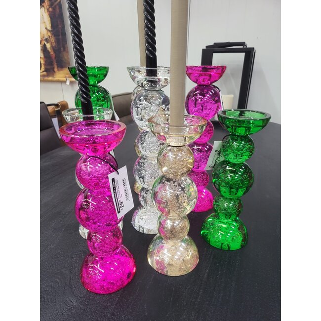 Light en Living Kaarsenhouder Ø10x26,5 cm ITINGA glas bubbel helder