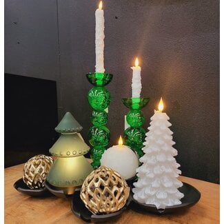 Light & Living Kaarsenhouder Ø9,5x34 cm ITINGA glas bubbel groen