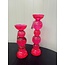 Light & Living Kaarsenhouder Ø10x26,5 cm ITINGA glas bubbel roze