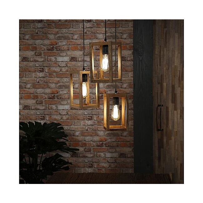 WoonStijl Hanglamp 3x Mango Frame Getrapt