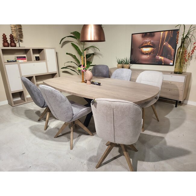 WoonMax Eettafel Deens ovaal Costa - 5 afmetingen - Diverse kleuren