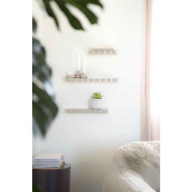 By Boo Wandplank Prinz set van 3 - taupe