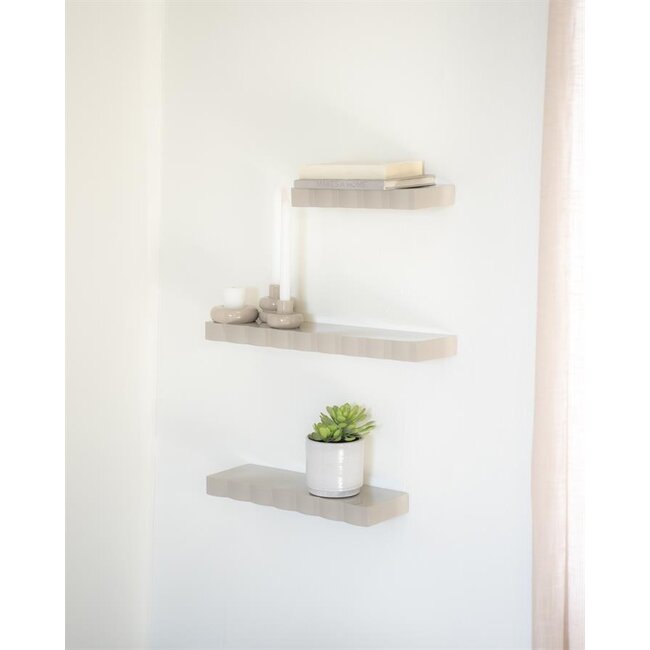 By Boo Wandplank Prinz set van 3 - taupe