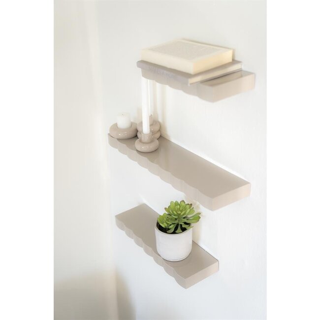 By Boo Wandplank Prinz set van 3 - taupe