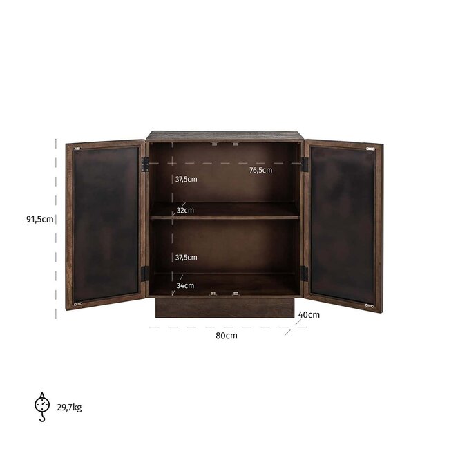 Richmond Interiors  Dressoir Bryant 2-deuren Bruin