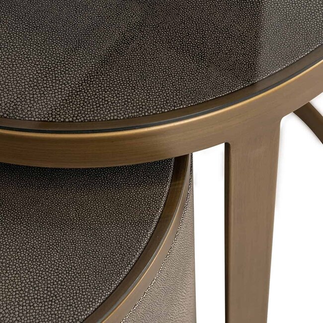 Richmond Interiors  Bijzettafel Bloomville met glas set van 2 Goud