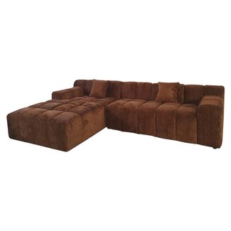 Richmond Interiors  Sofa Cube 3-zits + lounge links Be Lovely 603 Cinnamon