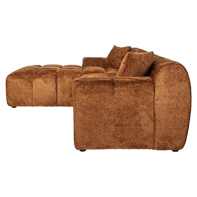 Richmond Interiors  Sofa Cube 3-zits + lounge links Be Lovely 603 Cinnamon