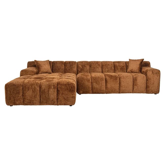 Richmond Interiors  Sofa Cube 3-zits + lounge links Be Lovely 603 Cinnamon