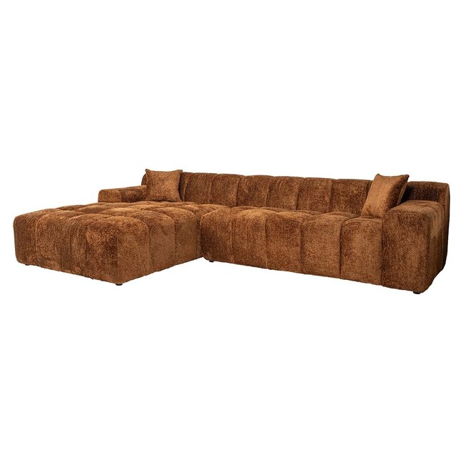 Richmond Interiors  Sofa Cube 3-zits + lounge links Be Lovely 603 Cinnamon