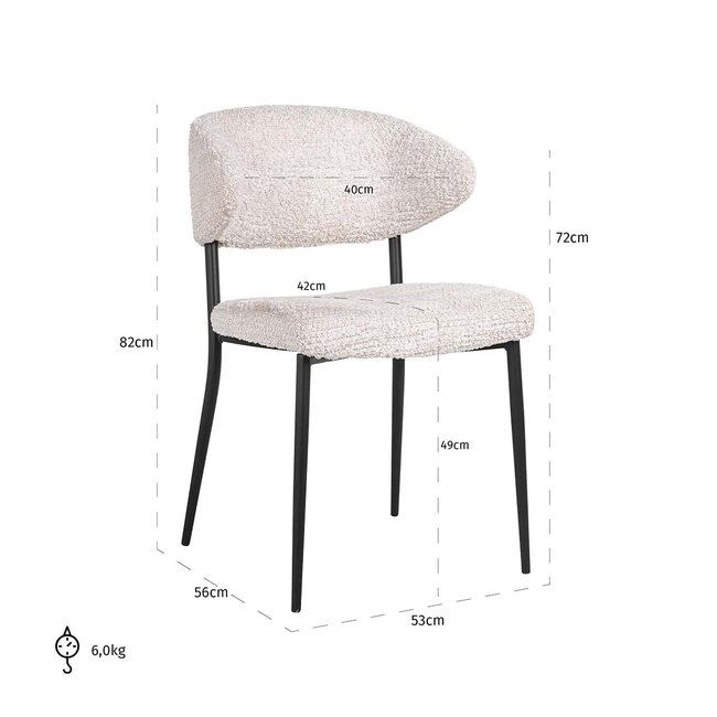 Richmond Interiors  Stoel Bea set van 2 Be Lovely 11 Cream