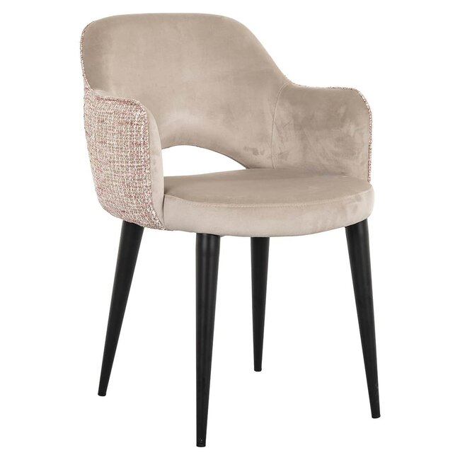 Richmond Interiors  Stoel Giovanna Be trendy 1673 rose - Khaki velvet