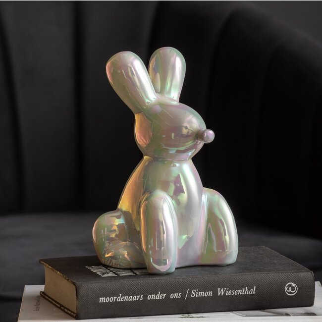 Present Time Ornament Balloon Bunny wit parelmoer