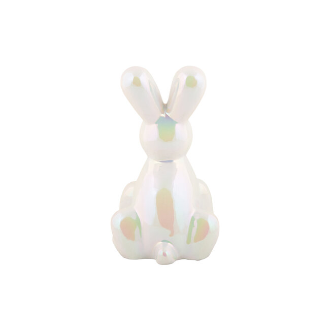 Present Time Ornament Balloon Bunny wit parelmoer groot