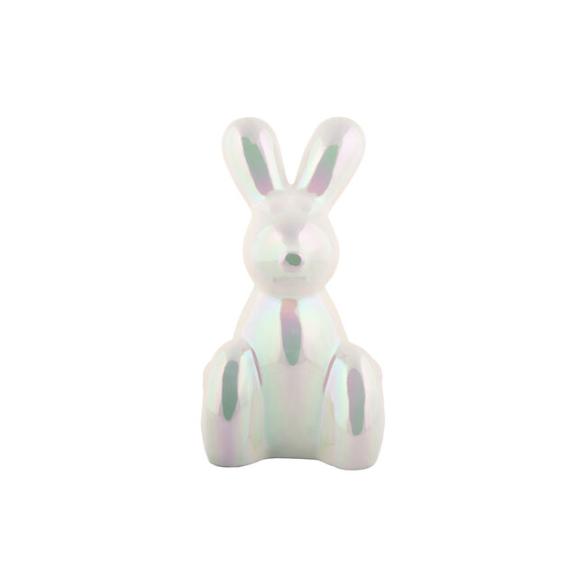 Present Time Ornament Balloon Bunny wit parelmoer groot