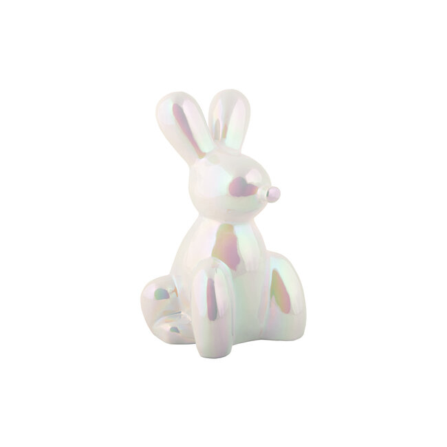 Present Time Ornament Balloon Bunny wit parelmoer groot
