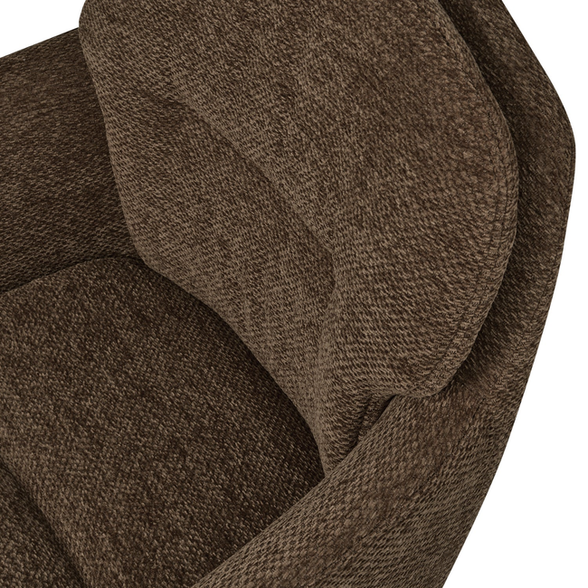 Woood Runa eetkamerstoel Chenille warm bruin