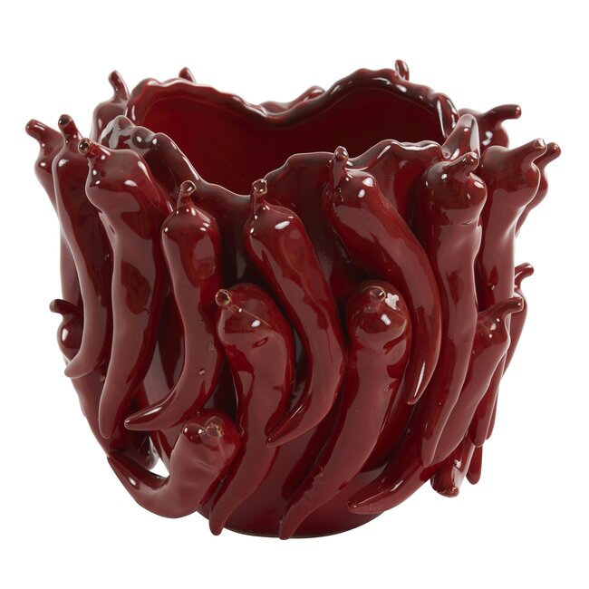 Light en Living Vaas deco 25,5x24,5x20,5 cm PEPPER  keramiek rood