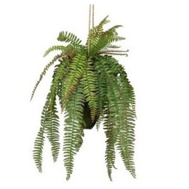 Woood Varen hangende kunstplant groen 58cm