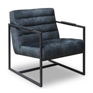 Het Anker Showroommodel Fauteuil Skipper Black & Blue vintage velvet