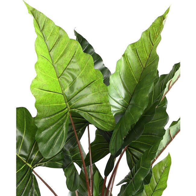 PTMD Kunstplant groen blad in zwarte pot - 170 cm hoog