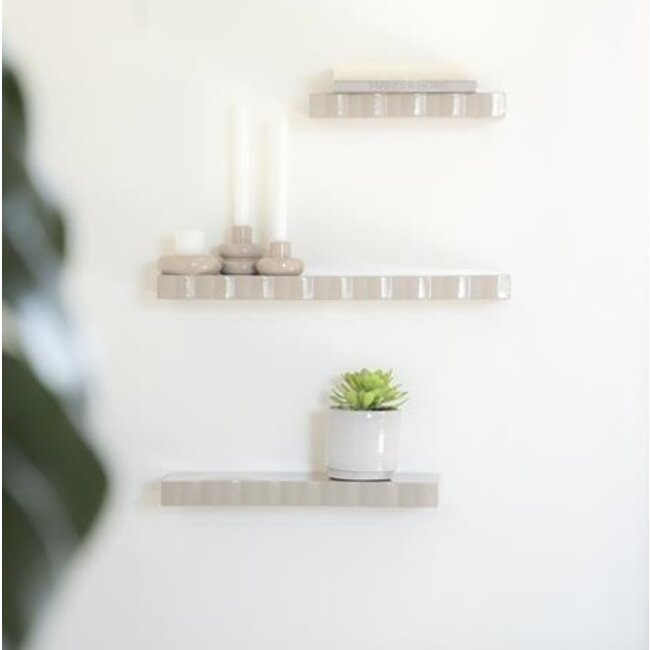 By Boo Wandplank Prinz set van 3 - taupe