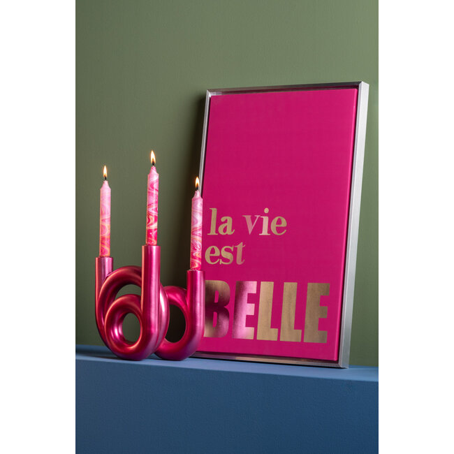 Present Time Kandelaar Rings medium - Metallic roze