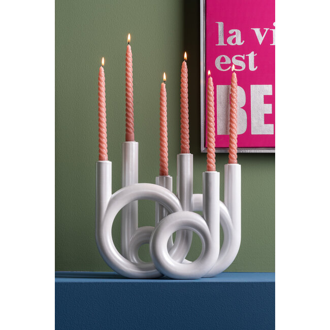 Present Time Kandelaar Rings groot - Metallic Wit