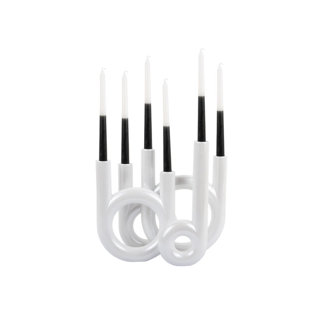 Present Time Kandelaar Rings groot - Metallic Wit