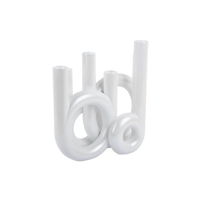 Present Time Kandelaar Rings groot - Metallic Wit