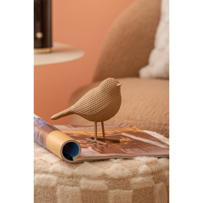 Present Time Ornament Statue Knitted zacht bruin