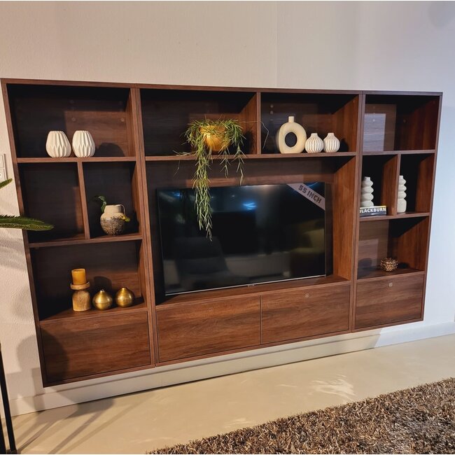 WoonMax TV wandmeubel Blackburn maat M - Diverse elementen en kleuren