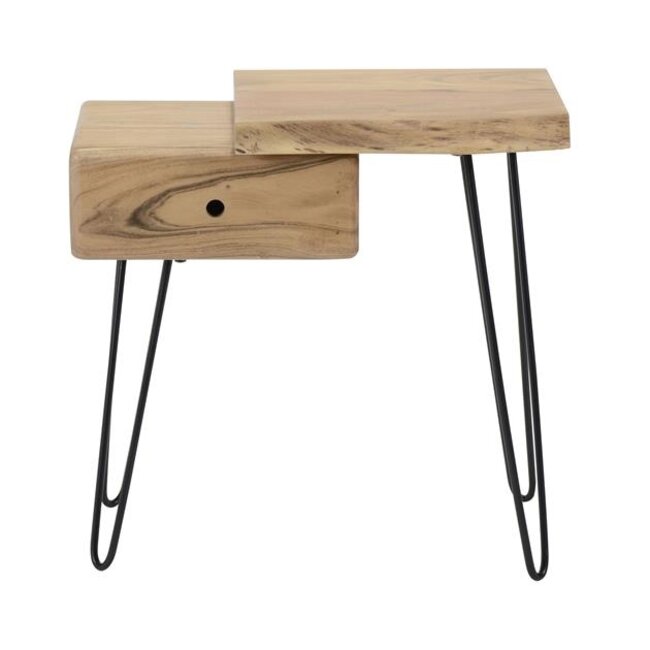 WoonStijl Sidetable / nachtkastje live edge rechts