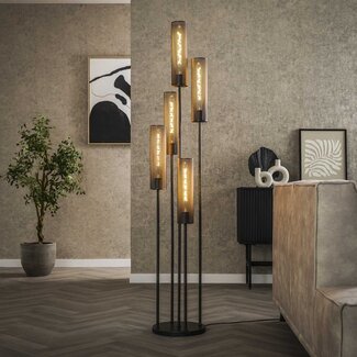 WoonStijl Vloerlamp 5L getrapt tube mesh