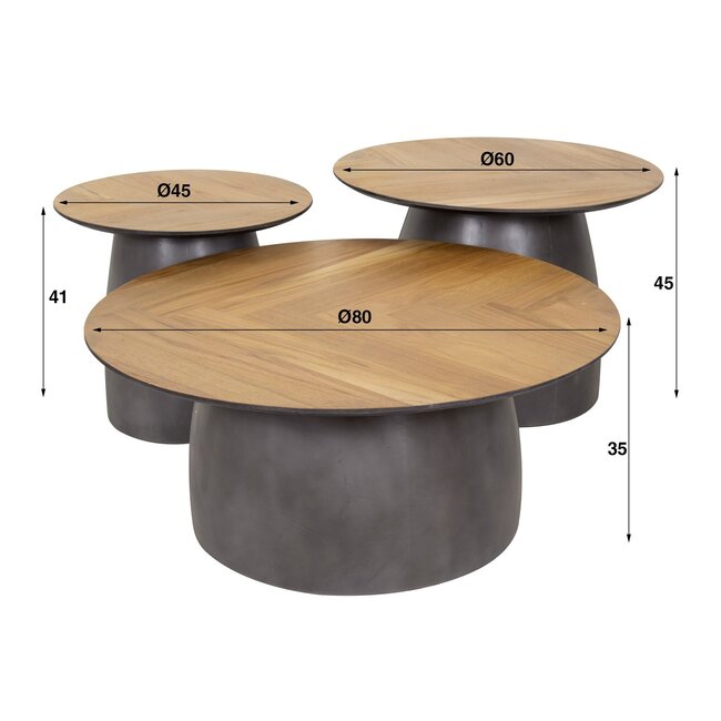 WoonStijl Salontafel set van 3 infinite
