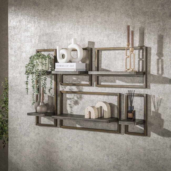 WoonStijl Wandschap set van 5 Ferro