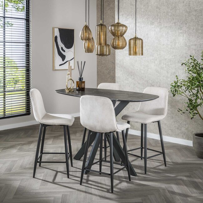 WoonStijl Barstoel Rib Rock gebroken wit