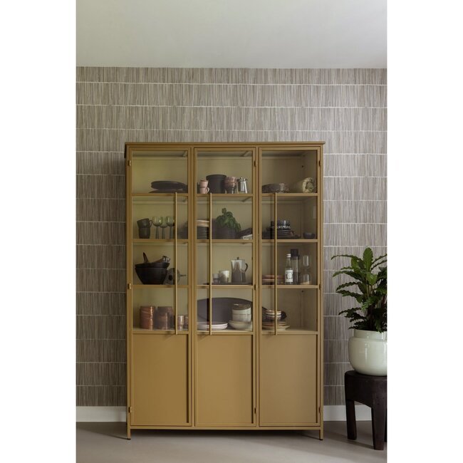 Woood Exhibit vitrinekast XL metaal honinggeel