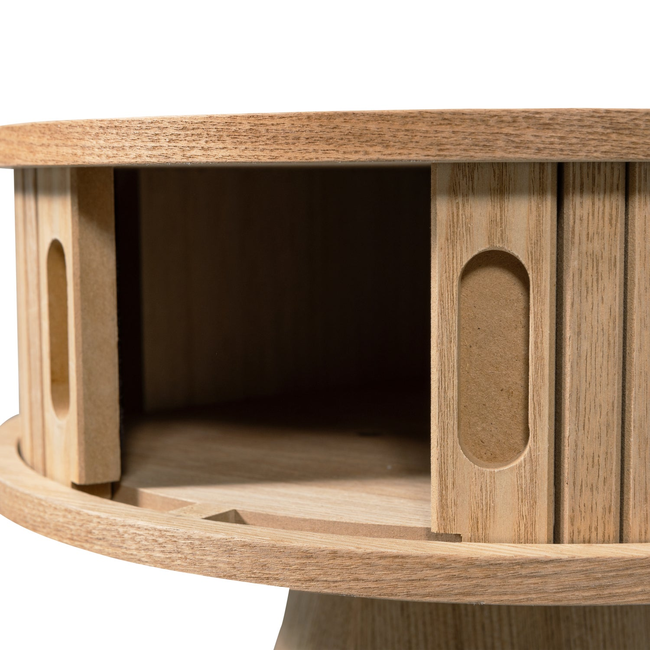 Woood Karri nachtkastje rond hout naturel