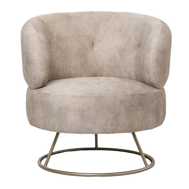 PTMD Fauteuil Carice Beige met gouden onderstel