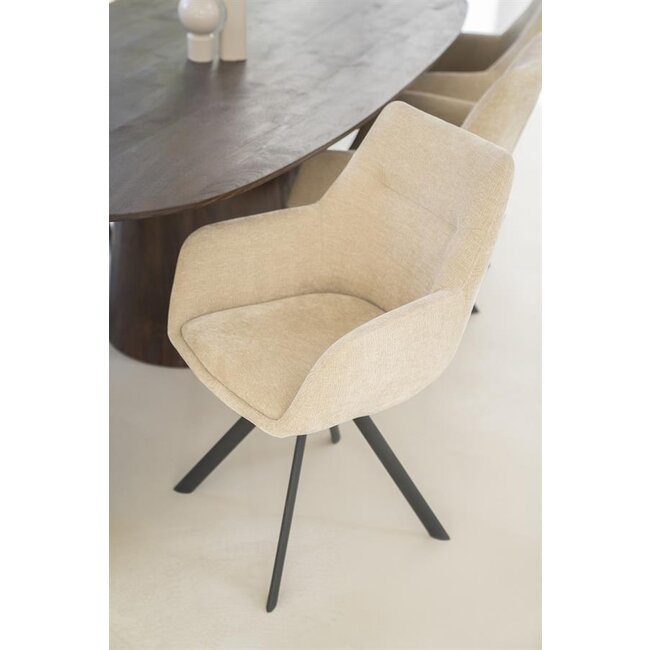 By Boo Eettafelstoel Bliss met armleuning - taupe