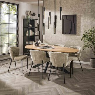 WoonStijl Eetkamertafel 215 shaped organisch acacia