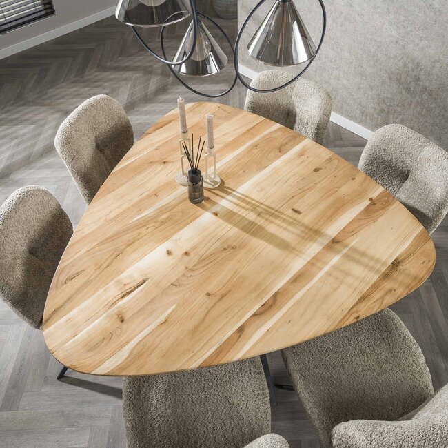 WoonStijl Eetkamertafel driehoek acacia