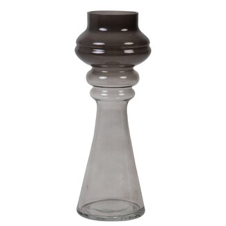 Light en Living Vaas Ø13x35 cm LAVON glas smoke grijs