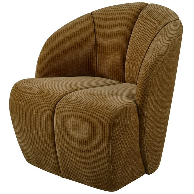 BePureHome Mojo draaifauteuil geweven ribstof honinggeel