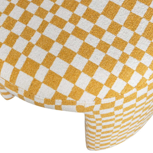 Woood CHARLIE gestoffeerde kruk ruit dessin geel