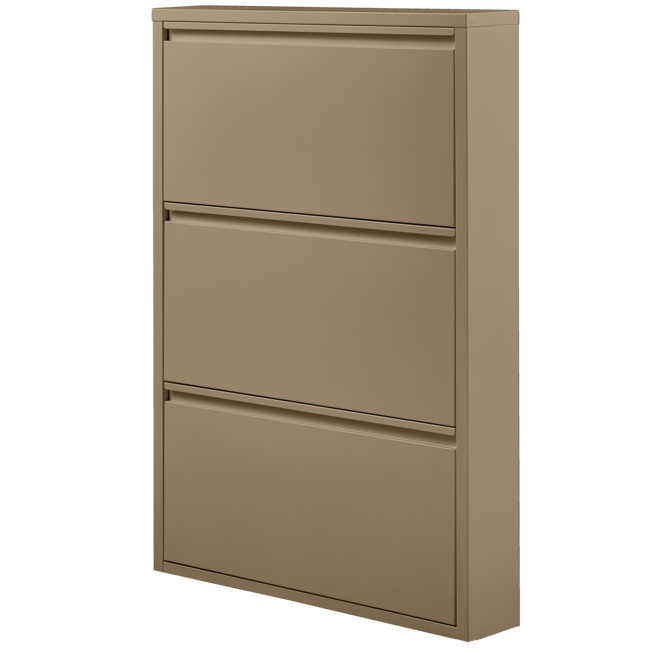 Woood SABINE 3-VAKS schoenenkast metaal zand