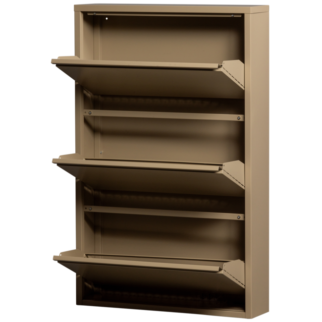 Woood SABINE 3-VAKS schoenenkast metaal zand